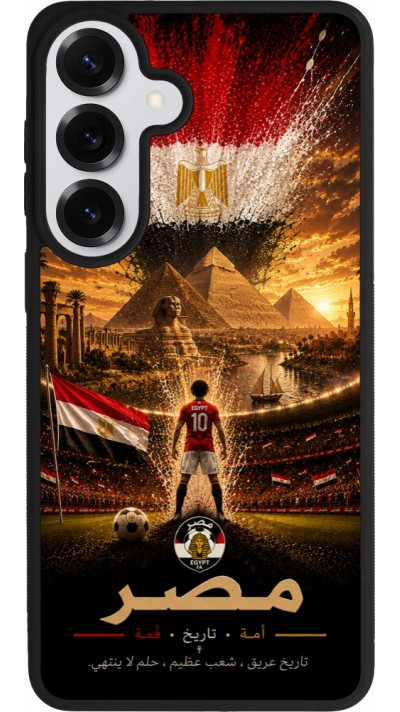 Coque Samsung Galaxy S26+ - Silicone rigide noir Football Égypte splash 2026