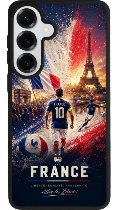 Coque Samsung Galaxy S26+ - Silicone rigide noir Football France splash 2026