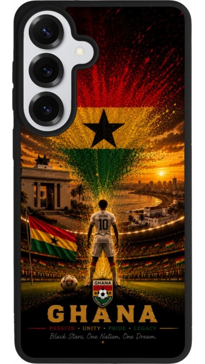 Coque Samsung Galaxy S26+ - Silicone rigide noir Football Ghana splash 2026