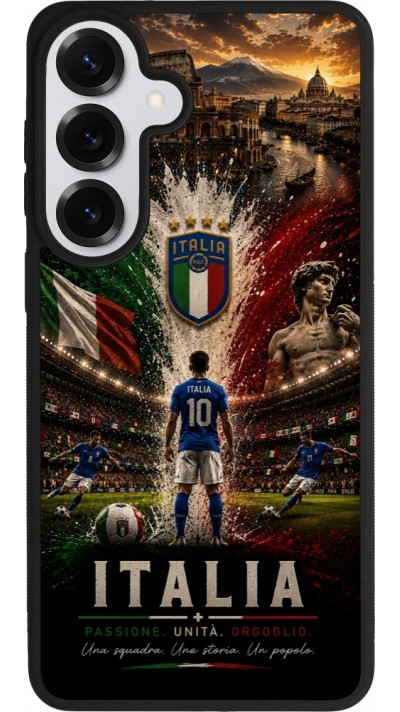 Coque Samsung Galaxy S26+ - Silicone rigide noir Football Italie splash 2026