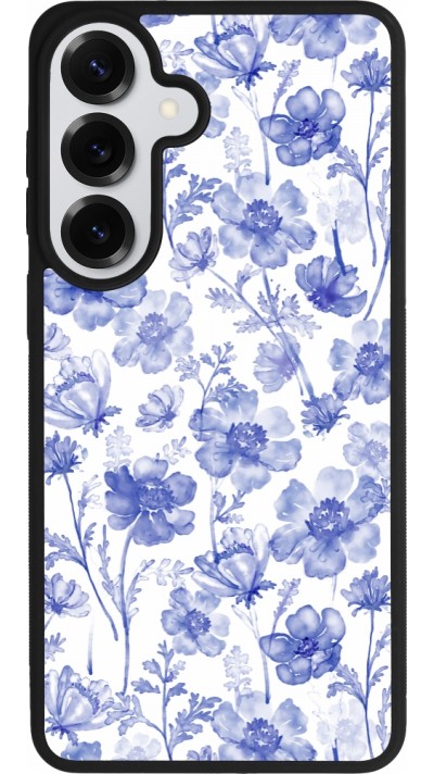 Coque Samsung Galaxy S26+ - Silicone rigide noir Spring 23 watercolor blue flowers