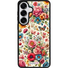 Coque Samsung Galaxy S26+ - Silicone rigide noir Spring 25 printemps fleuri