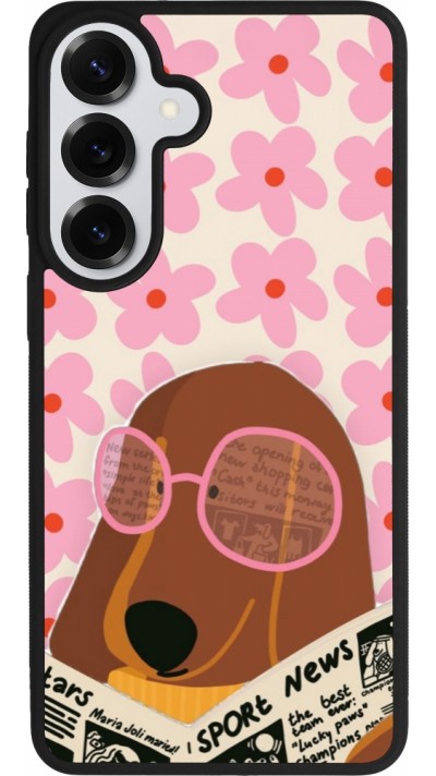Coque Samsung Galaxy S26+ - Silicone rigide noir Dog with newspaper 2026