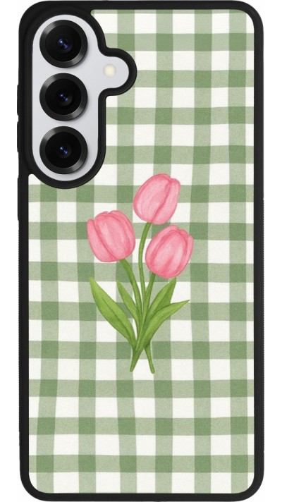 Coque Samsung Galaxy S26+ - Silicone rigide noir Green vichy tulips 2026