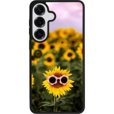 Coque Samsung Galaxy S26+ - Silicone rigide noir Sunflower with glasses 2026