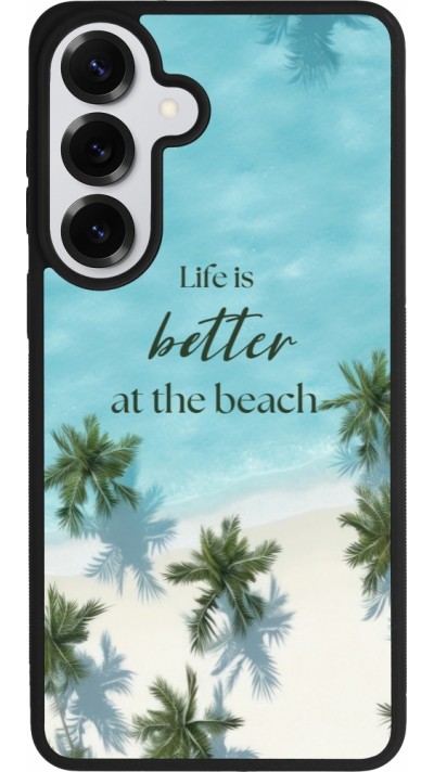 Coque Samsung Galaxy S26+ - Silicone rigide noir Summer 2025 Life is better at the beach