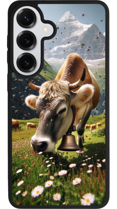 Coque Samsung Galaxy S26+ - Silicone rigide noir Vache montagne Valais