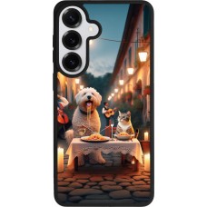 Coque Samsung Galaxy S26+ - Silicone rigide noir Valentine 2024 Dog & Cat Candlelight