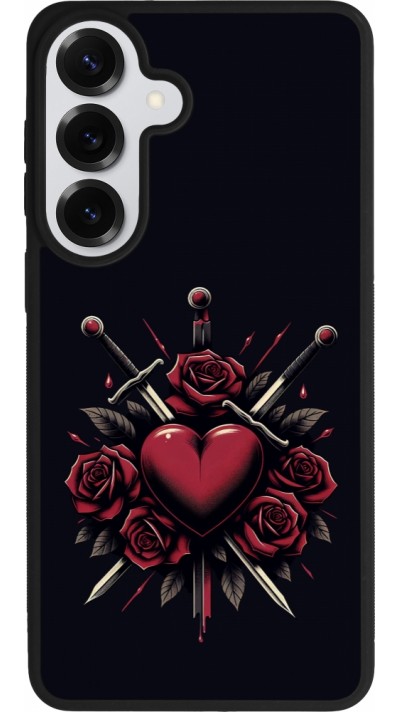 Coque Samsung Galaxy S26+ - Silicone rigide noir Valentine 2024 gothic love