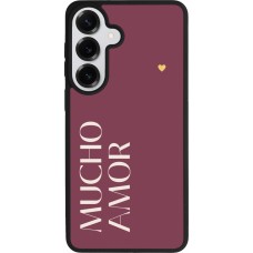 Coque Samsung Galaxy S26+ - Silicone rigide noir Valentine 2024 mucho amor rosado