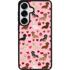 Coque Samsung Galaxy S26+ - Silicone rigide noir Valentine 2024 puppy love