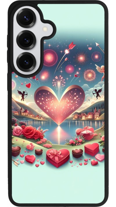 Coque Samsung Galaxy S26+ - Silicone rigide noir Valentine 2025 Chic