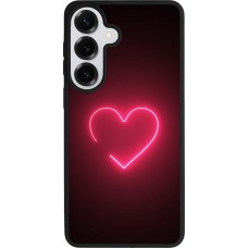 Coque Samsung Galaxy S26+ - Silicone rigide noir Valentine 2023 single neon heart