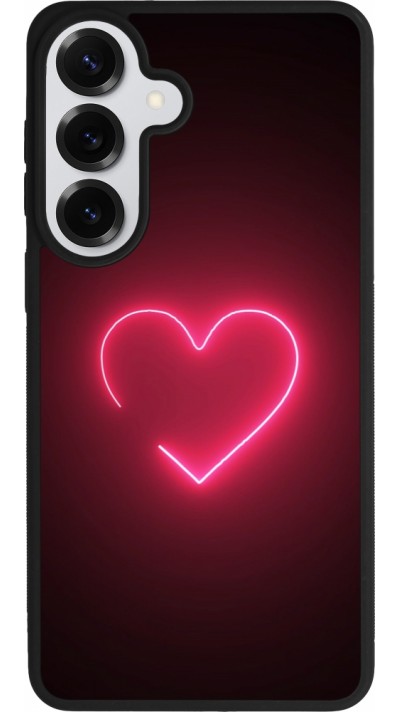 Coque Samsung Galaxy S26+ - Silicone rigide noir Valentine 2023 single neon heart