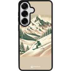 Coque Samsung Galaxy S26+ - Silicone rigide noir Vintage Ski Mountain