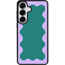Coque Samsung Galaxy S26+ - Silicone rigide noir Wavy Rectangle Green Purple