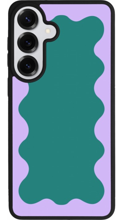 Coque Samsung Galaxy S26+ - Silicone rigide noir Wavy Rectangle Green Purple