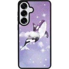 Coque Samsung Galaxy S26+ - Silicone rigide noir Whale in sparking stars
