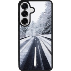 Coque Samsung Galaxy S26+ - Silicone rigide noir Winter 22 Snowy Road