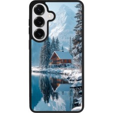 Coque Samsung Galaxy S26+ - Silicone rigide noir Winter 25 Winter house forest day