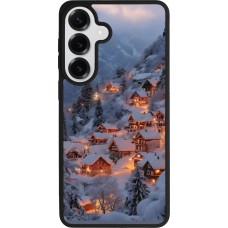 Coque Samsung Galaxy S26+ - Silicone rigide noir Winter 25 Winter snowy village