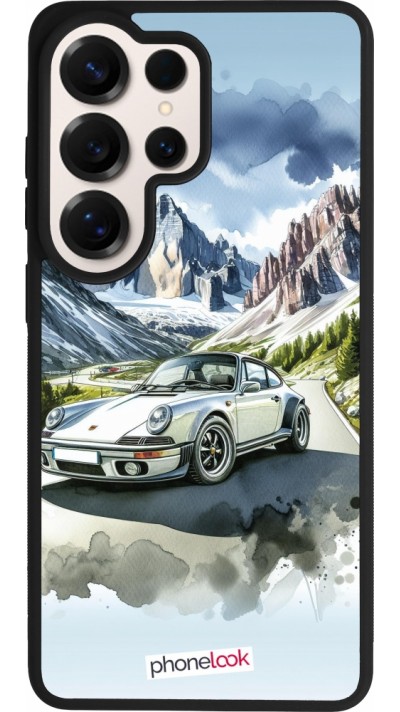 Coque Samsung Galaxy S26 Ultra - Silicone rigide noir Porsche 911 Mountain Watercolor