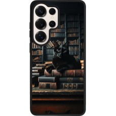 Samsung Galaxy S26 Ultra Case Hülle - Silikon schwarz Katze Bücher dunkel