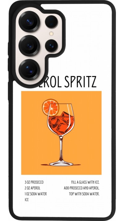 Coque Samsung Galaxy S26 Ultra - Silicone rigide noir Cocktail recette Aperol Spritz