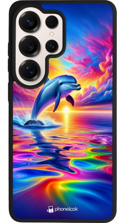 Samsung Galaxy S26 Ultra Case Hülle - Silikon schwarz Glücklicher Regenbogen-Delfin