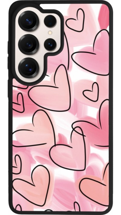 Samsung Galaxy S26 Ultra Case Hülle - Silikon schwarz Easter 2023 pink hearts
