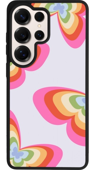 Samsung Galaxy S26 Ultra Case Hülle - Silikon schwarz Easter 2024 rainbow butterflies