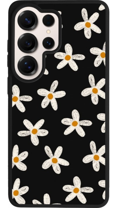 Samsung Galaxy S26 Ultra Case Hülle - Silikon schwarz Easter 2024 white on black flower
