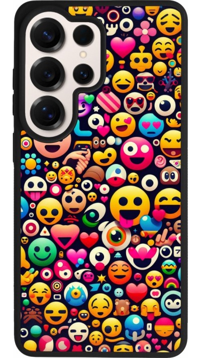 Samsung Galaxy S26 Ultra Case Hülle - Silikon schwarz Emoji Mix Farbe
