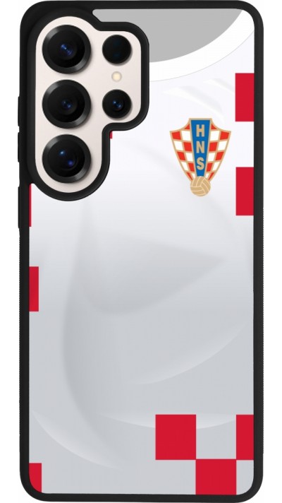 Samsung Galaxy S26 Ultra Case Hülle - Silikon schwarz Kroatien 2022 personalisierbares Fussballtrikot