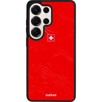 Coque Samsung Galaxy S26 Ultra - Silicone rigide noir Maillot de football Suisse 2026 personnalisable