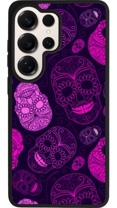 Samsung Galaxy S26 Ultra Case Hülle - Silikon schwarz Halloween 2023 pink skulls