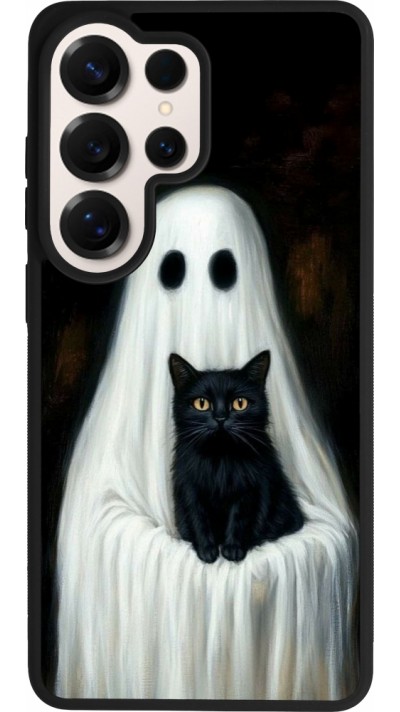 Samsung Galaxy S26 Ultra Case Hülle - Silikon schwarz Halloween 2025 Ghost with black cat