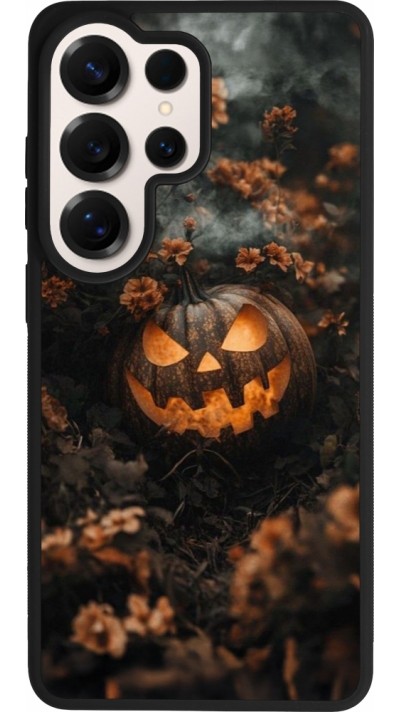 Samsung Galaxy S26 Ultra Case Hülle - Silikon schwarz Halloween 2025 Pumpkin with flowers