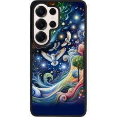 Samsung Galaxy S26 Ultra Case Hülle - Silikon schwarz Fliegender Blumen-Eule