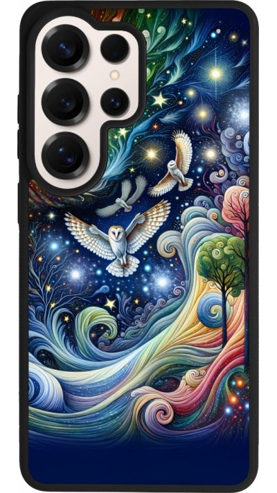 Samsung Galaxy S26 Ultra Case Hülle - Silikon schwarz Fliegender Blumen-Eule