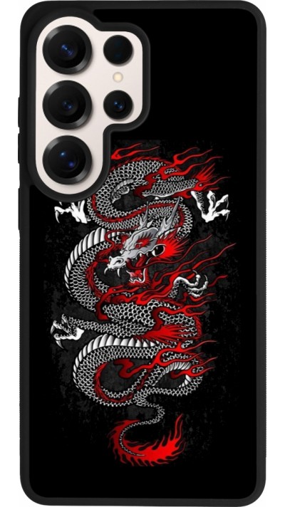 Samsung Galaxy S26 Ultra Case Hülle - Silikon schwarz Japanese style Dragon Tattoo Red Black