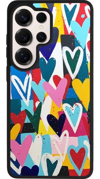 Samsung Galaxy S26 Ultra Case Hülle - Silikon schwarz Joyful Hearts