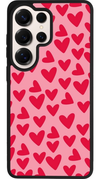 Coque Samsung Galaxy S26 Ultra - Silicone rigide noir Mom 2024 petits coeurs