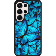 Coque Samsung Galaxy S26 Ultra - Silicone rigide noir Papillon bleu