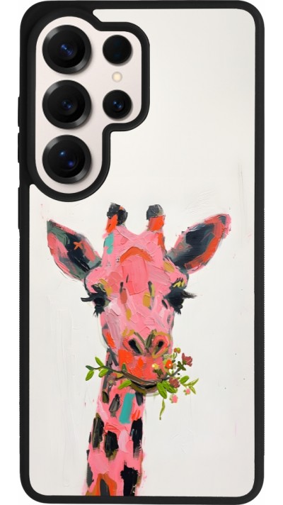Coque Samsung Galaxy S26 Ultra - Silicone rigide noir Pink Girafe Paint