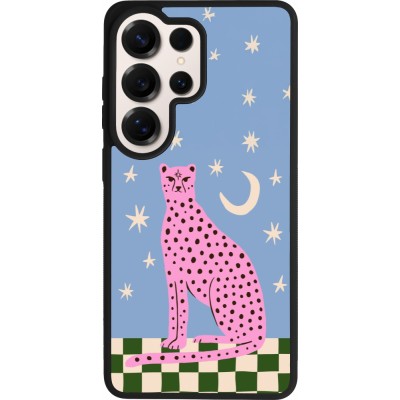 Coque Samsung Galaxy S26 Ultra - Silicone rigide noir Pink leopard with stars 2026
