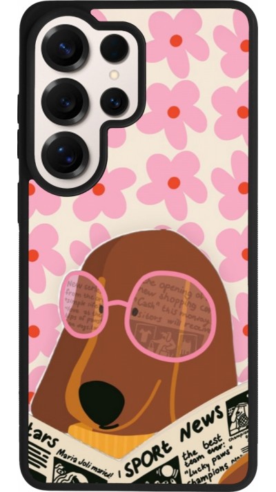 Samsung Galaxy S26 Ultra Case Hülle - Silikon schwarz Dog with newspaper 2026