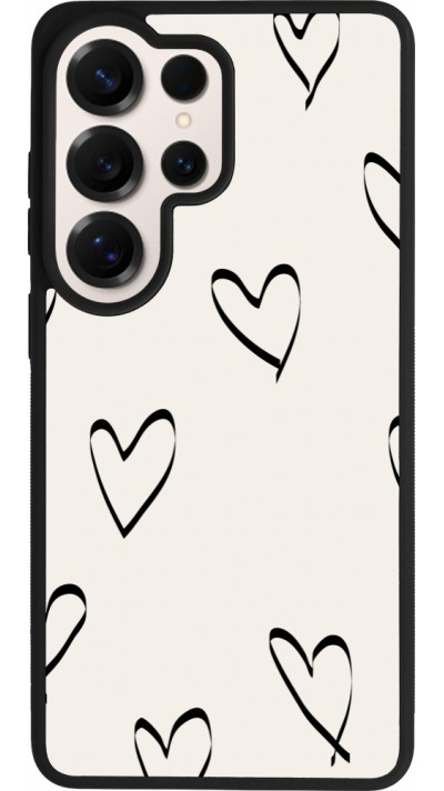 Samsung Galaxy S26 Ultra Case Hülle - Silikon schwarz Valentine 2023 minimalist hearts