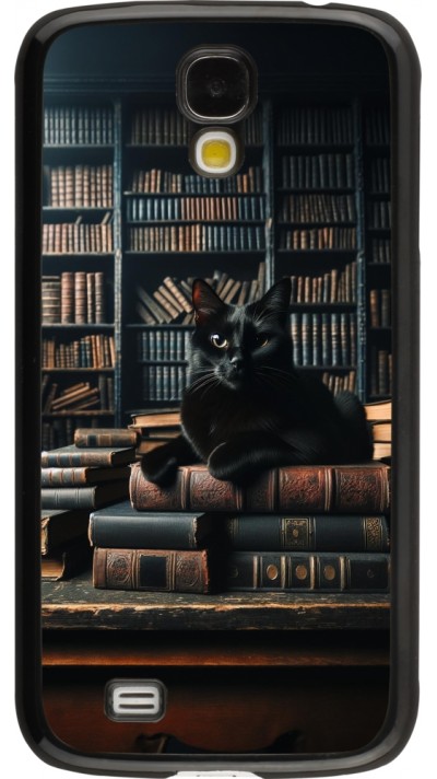Samsung Galaxy S4 Case Hülle - Katze Bücher dunkel