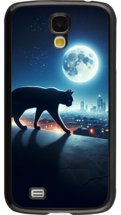 Samsung Galaxy S4 Case Hülle - Schwarze Katze unter dem Vollmond